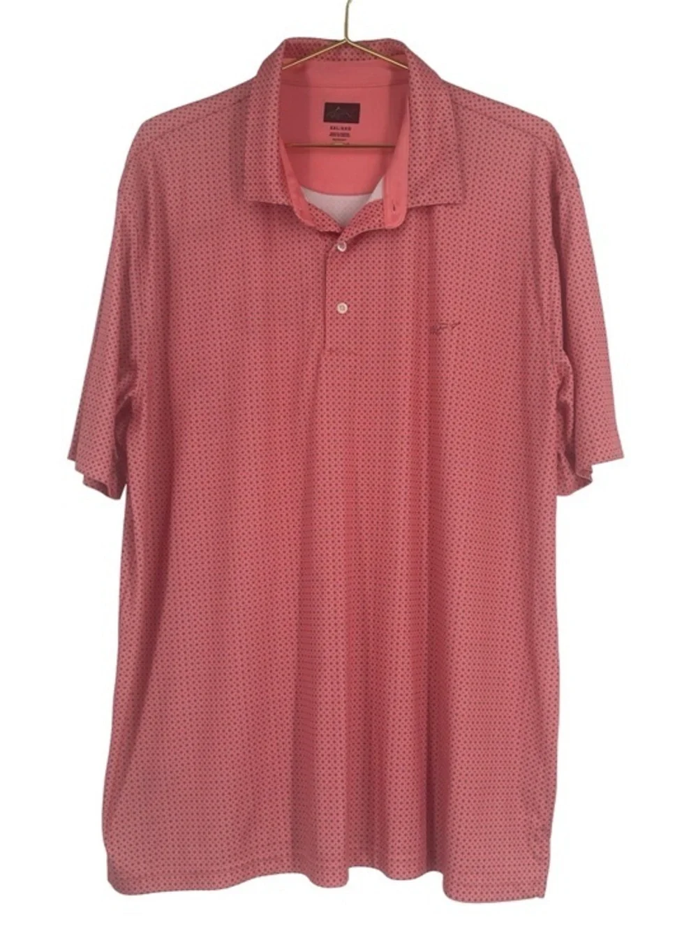 Greg Norman Collection Pink Coral Micro-Dot Polo Play Dry XXL